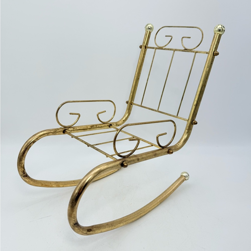 Vintage Mini Metal Rocking Chair, Doll Chair Decor, plant stand, boho decor